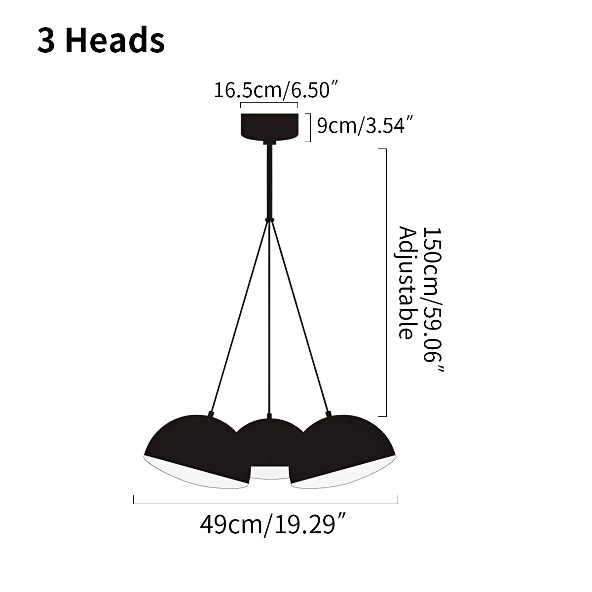 Feyran Nordic Minimalist Black Semi-Circular Pendant Light