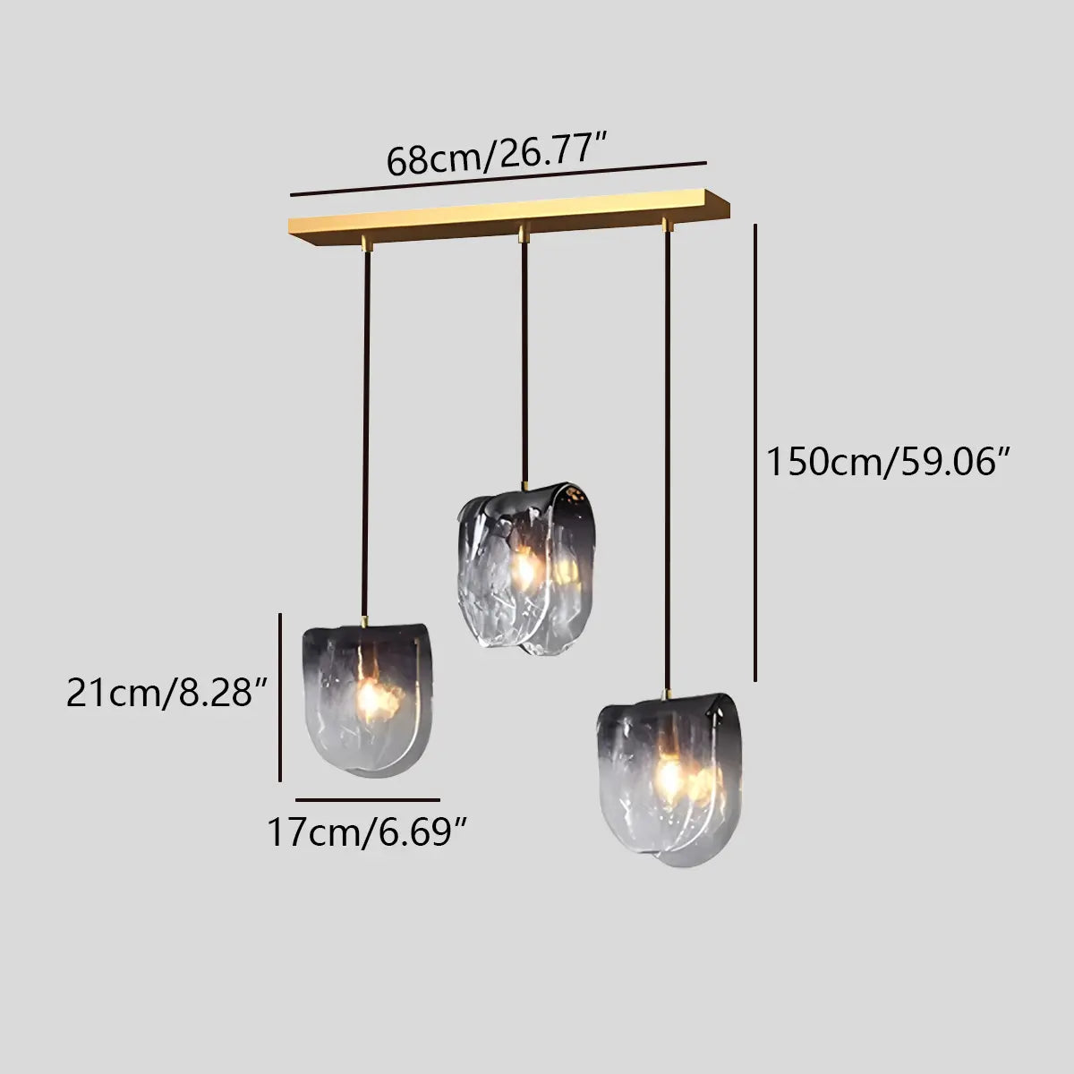 Feyran Modern Gradient Glass Pendant Light for Bedside