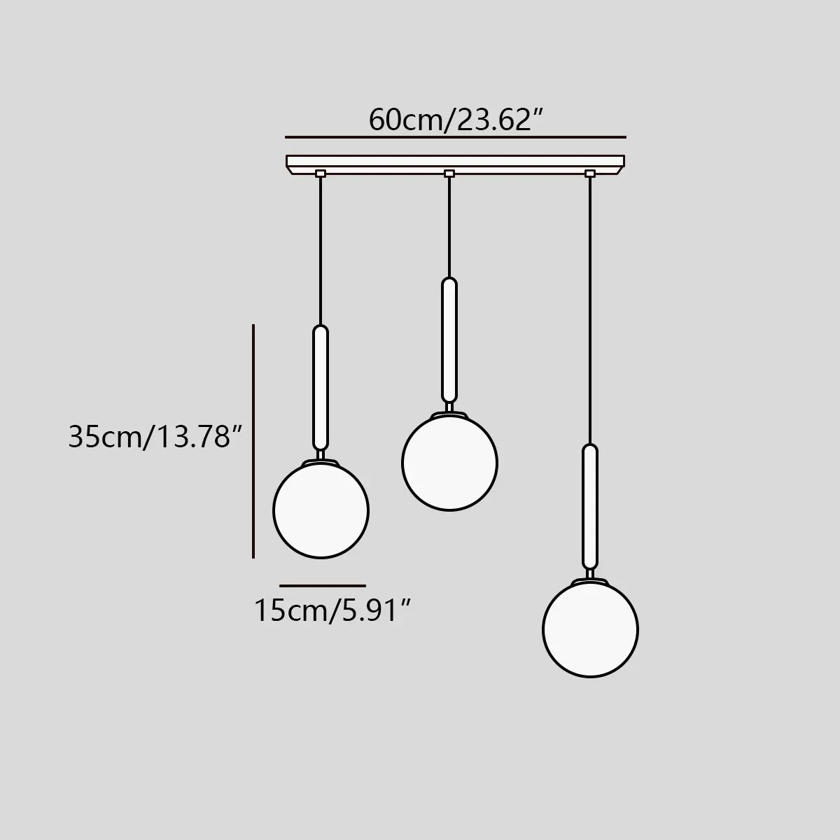 Feyran Temen Globe Glass Pendant Light for Kitchen Island