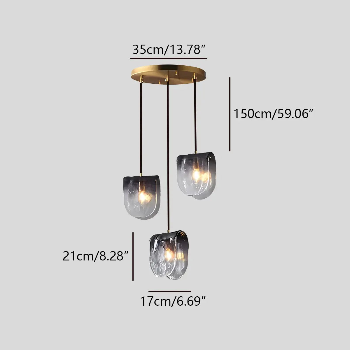 Feyran Modern Gradient Glass Pendant Light for Bedside