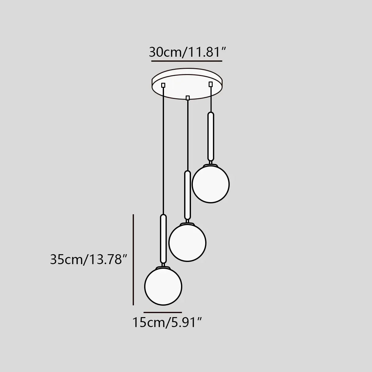 Feyran Temen Globe Glass Pendant Light for Kitchen Island