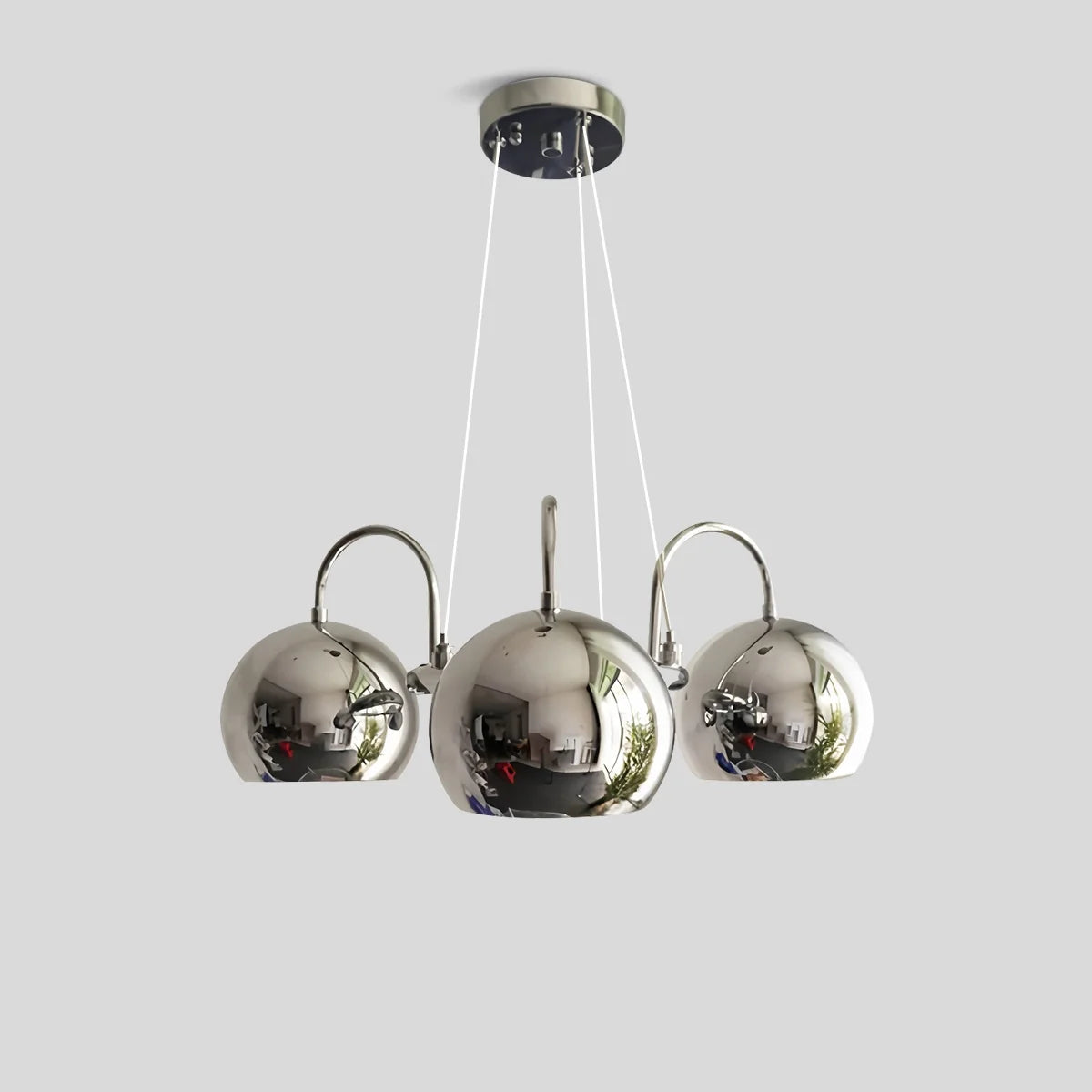 Feyran Bauhaus Style Antique Chrome Chandelier
