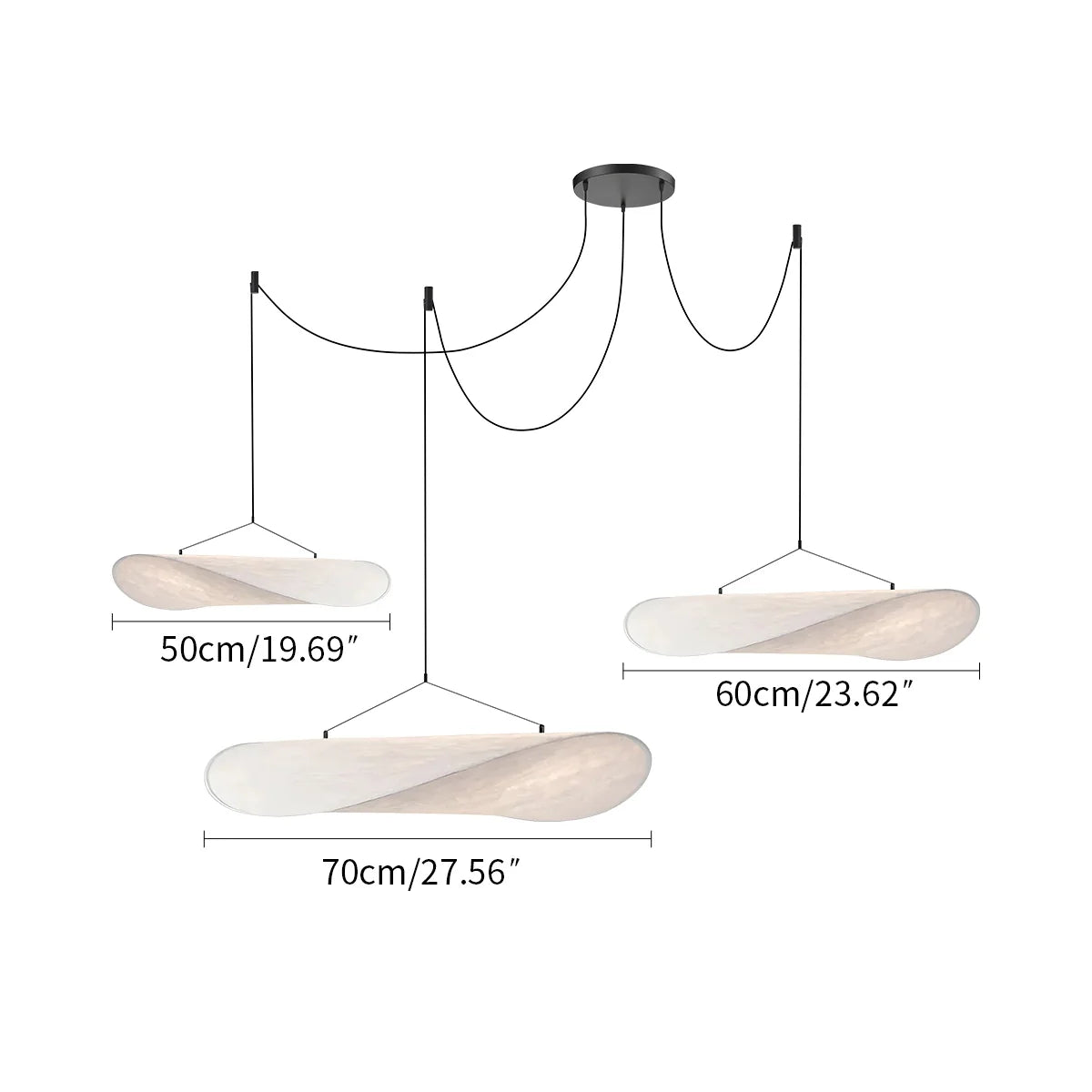 Feyran Zen Art Cloud Shape Silk Pendant Light for Living Room