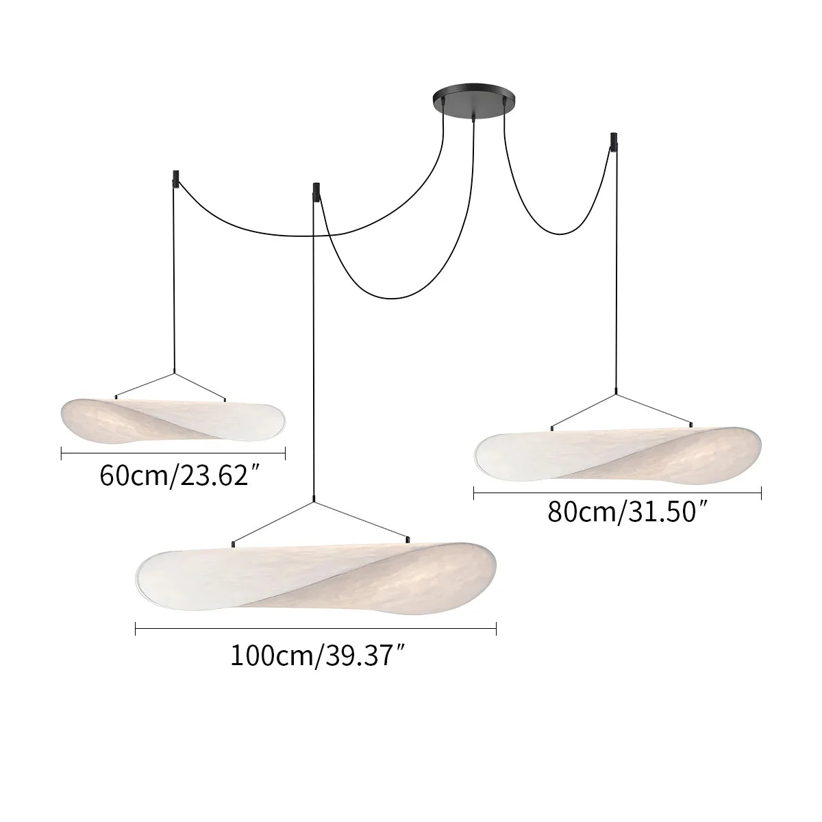 Feyran Zen Art Cloud Shape Silk Pendant Light for Living Room
