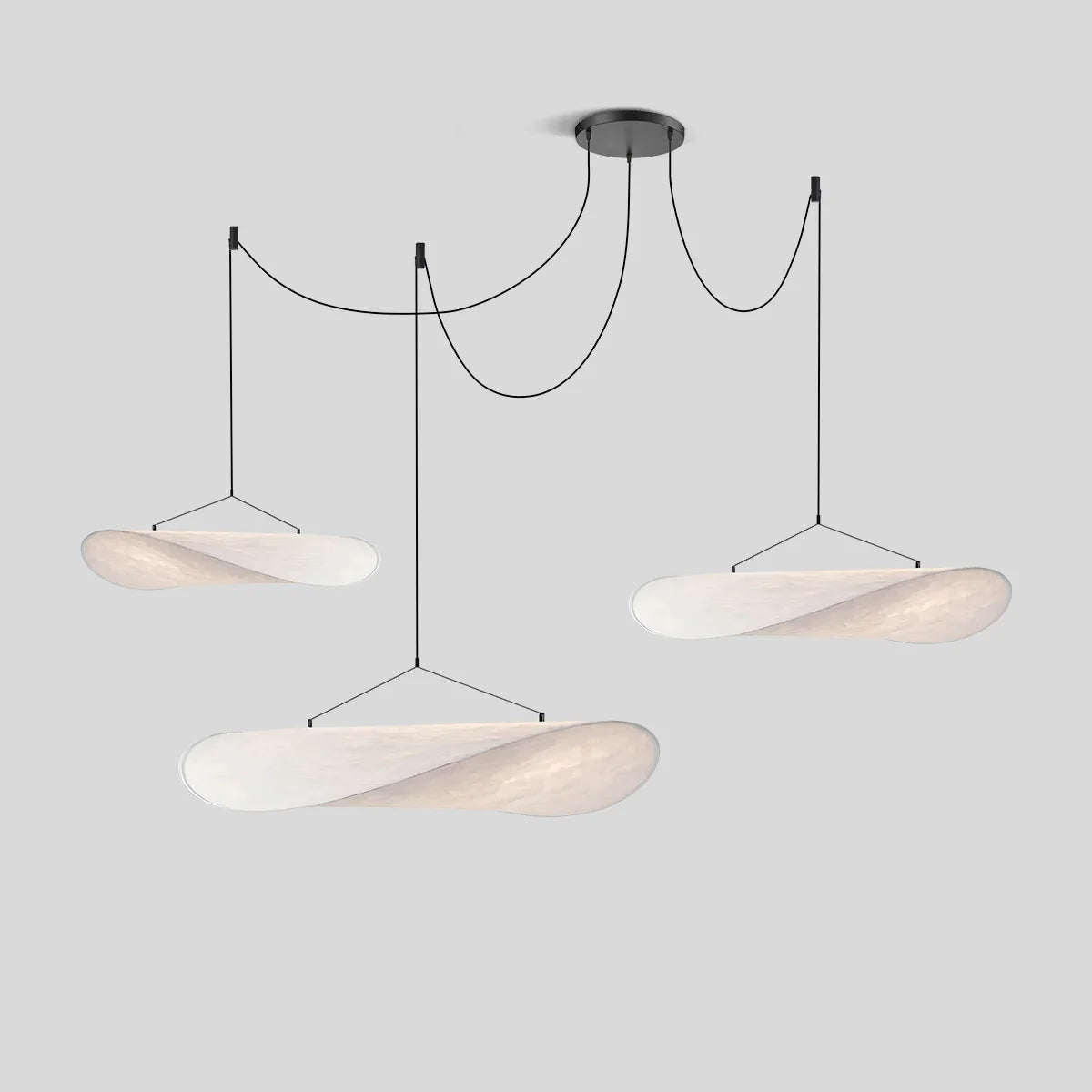 Feyran Zen Art Cloud Shape Silk Pendant Light for Living Room