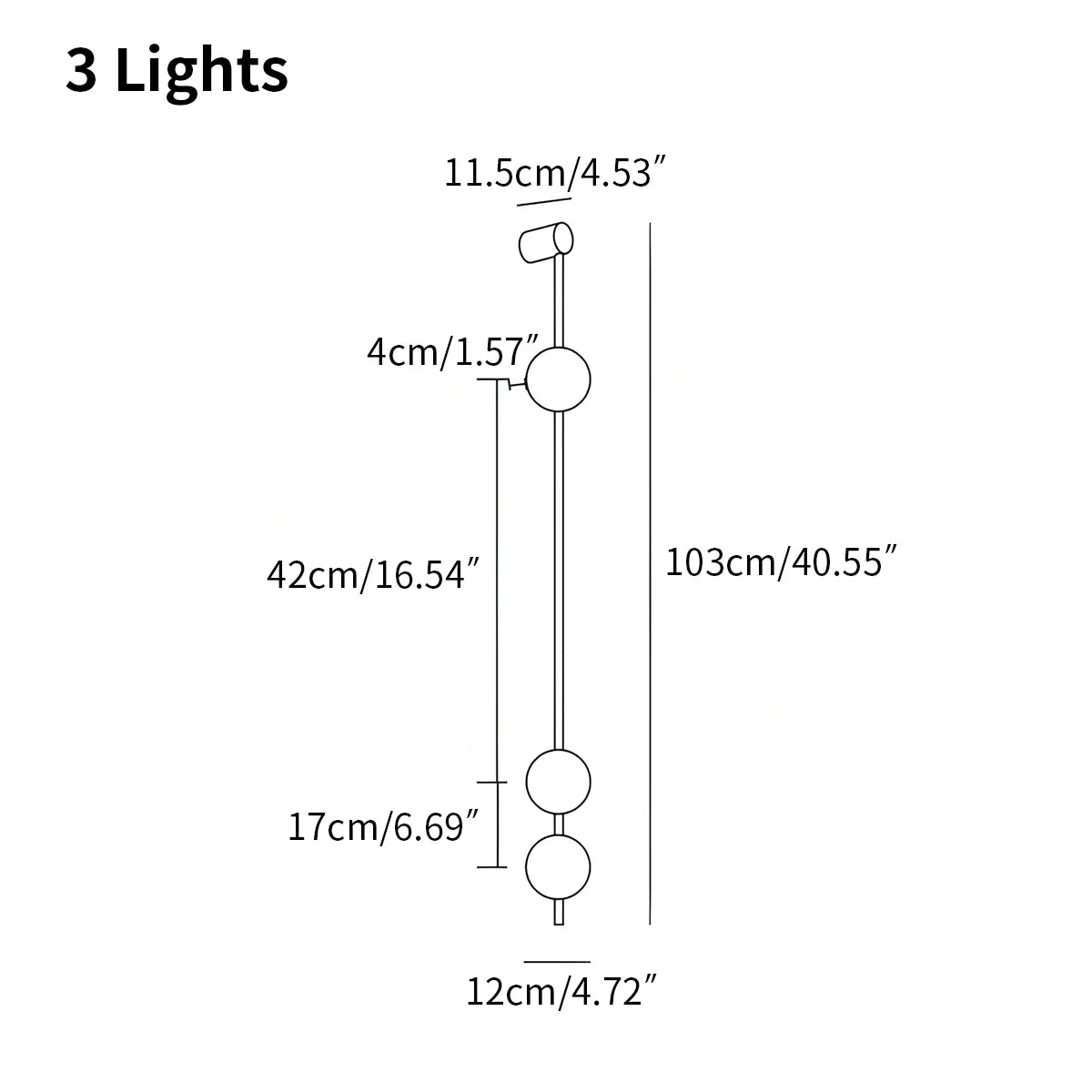 Feyran Vertical Balls Wall Lamp for Corridor