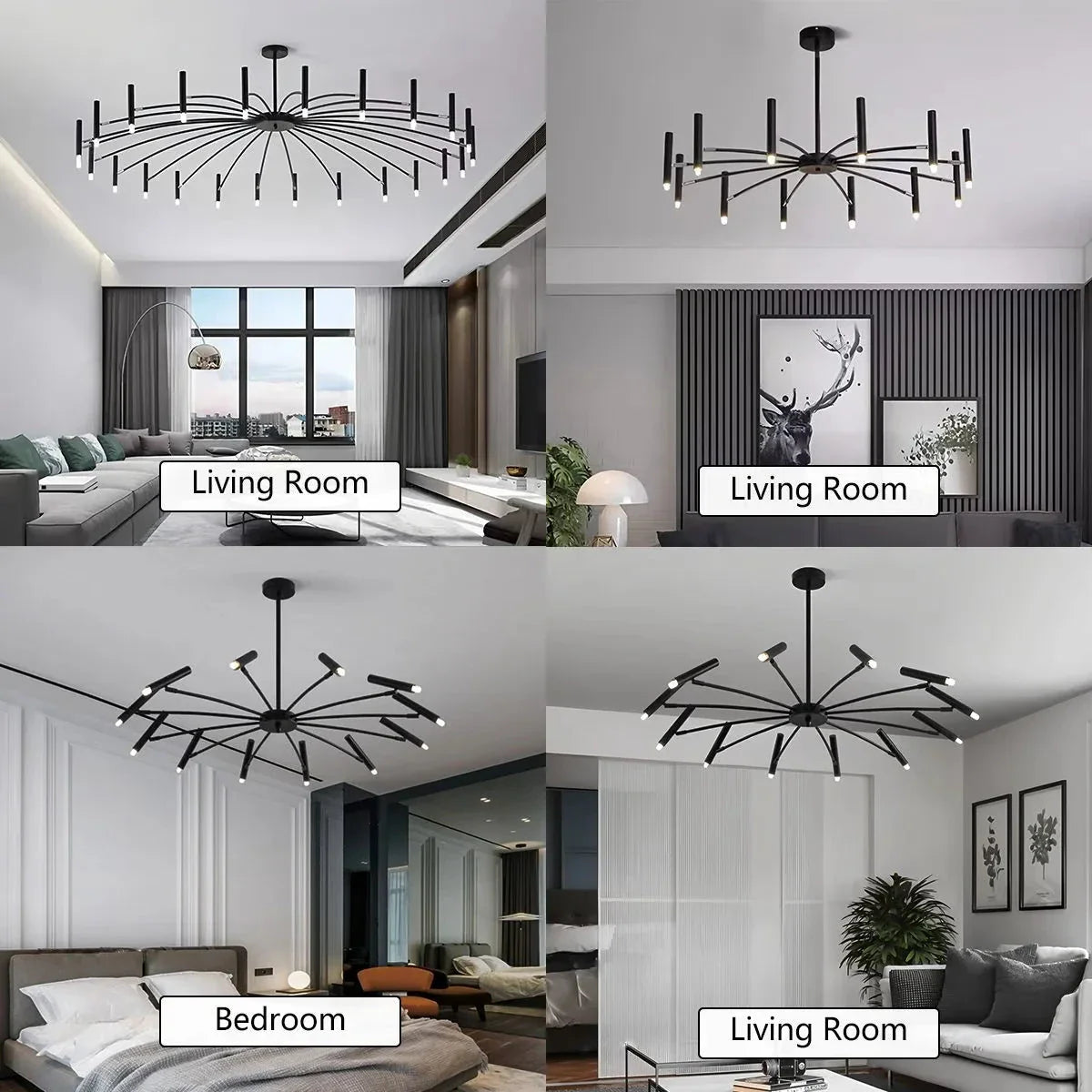 Feyran Modern Adjustable Candelabra Chandelier for Living Room