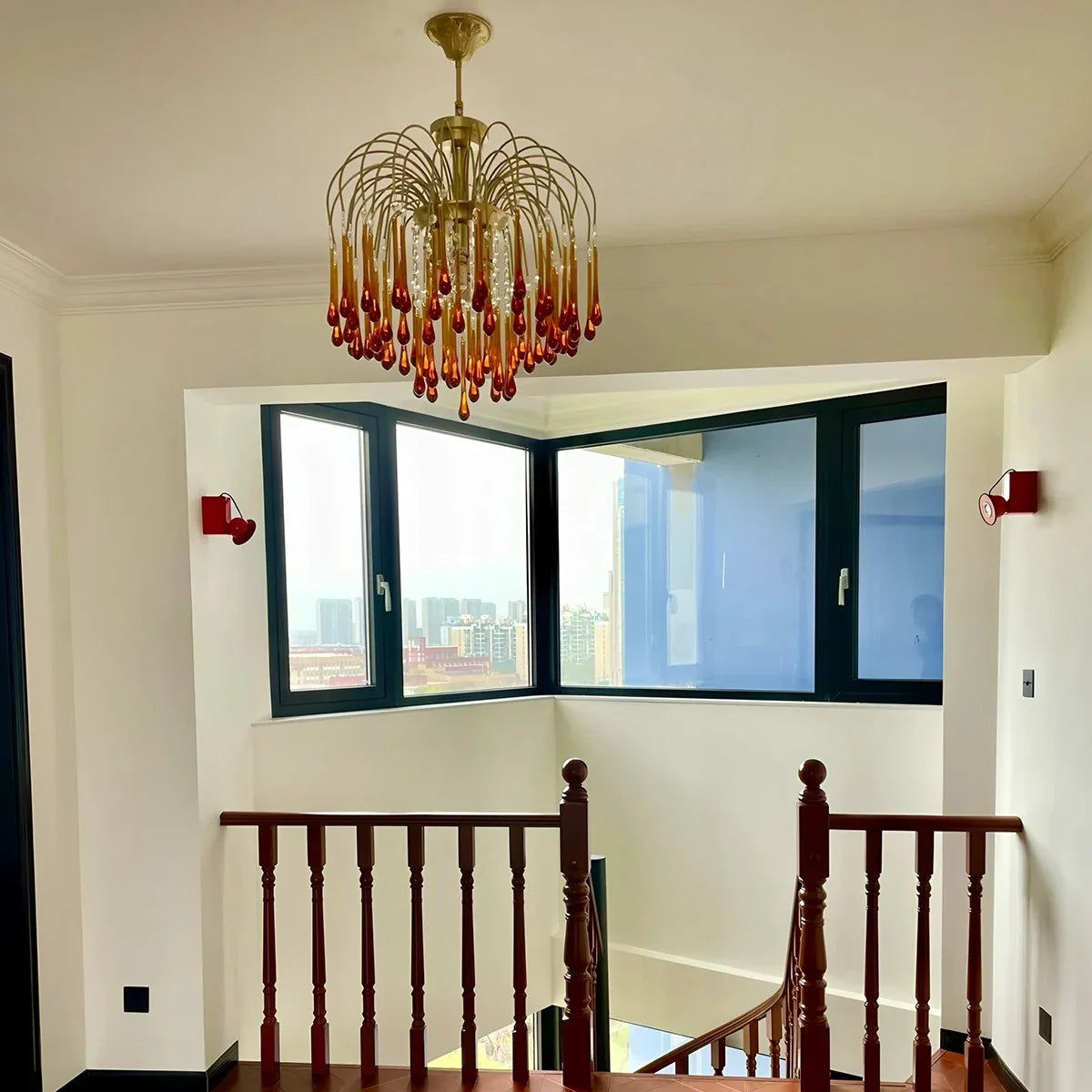 Feyran French Retro Water Drop Glass Chandelier