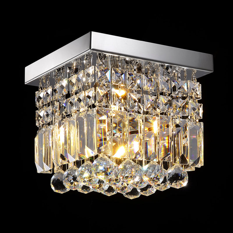 Mini Modern Square Flush Mount Ceiling Light With Warm Light