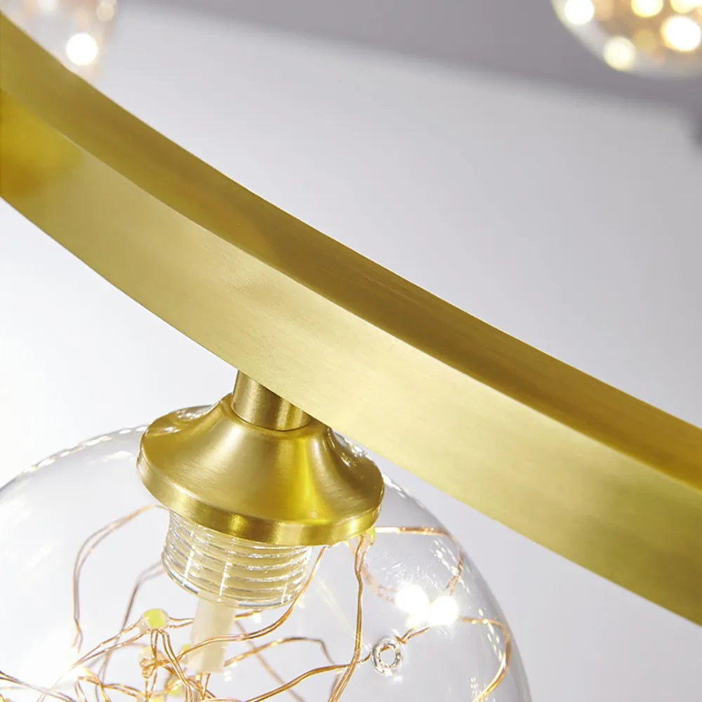 Gold Glass Bubble Adjustable Chandelier - Details