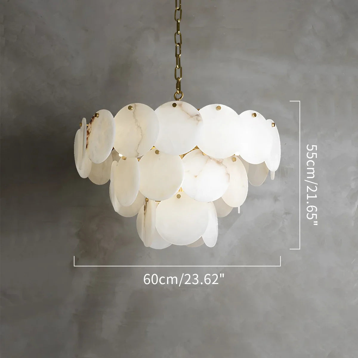 Feyran Modern Round Shell Spanish Alabaster Chandelier