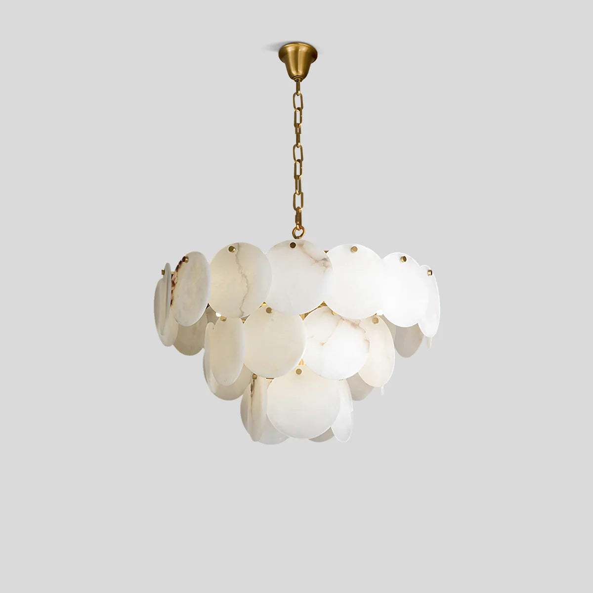 Feyran Modern Round Shell Spanish Alabaster Chandelier