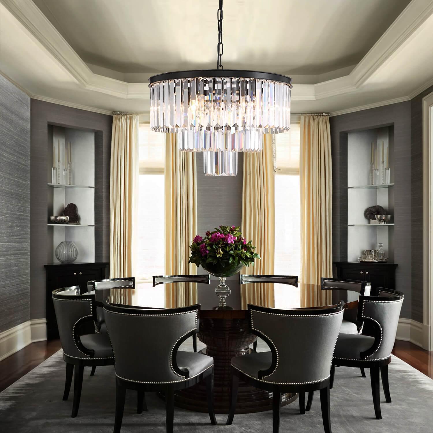 3-Tier Crystal Chandelier Lighting - Dinning Room | Feyran