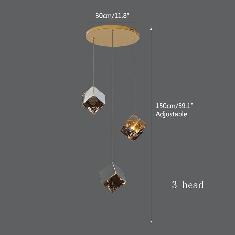 Feyran Ice Cube Textured Glass Chandelier