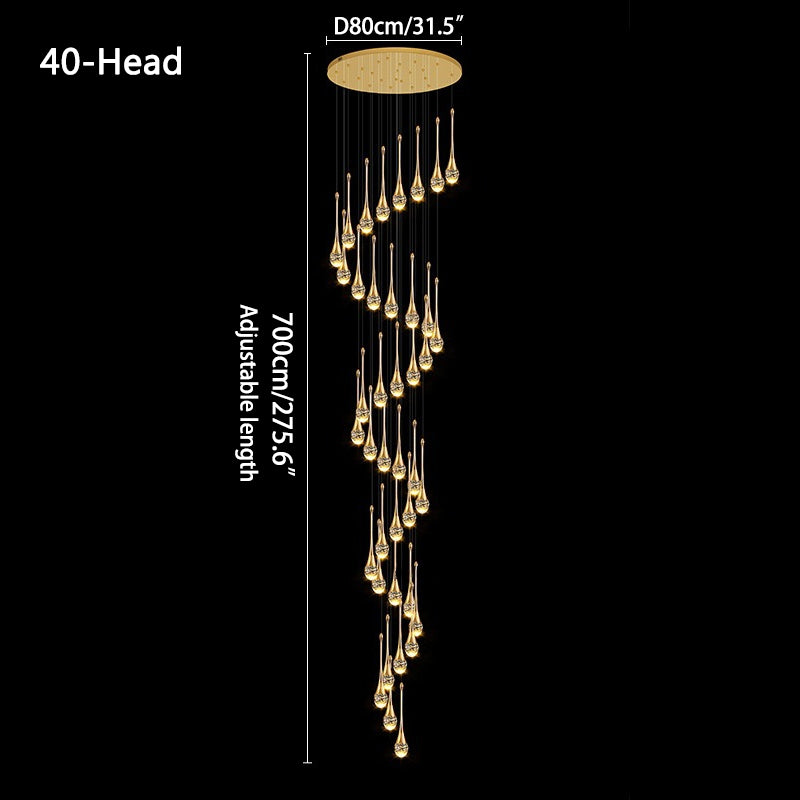 Feyran Luxury Water Drop Pendant Chandelier for Living Room
