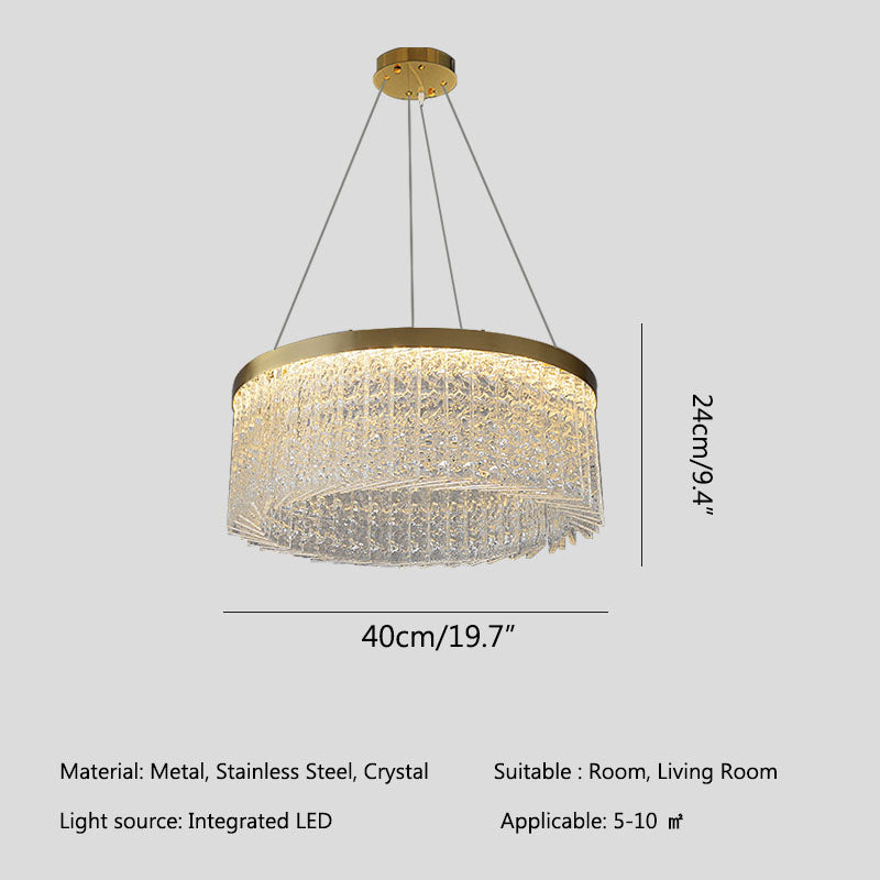 Feyran Round Halo Crystal Chandelier for Living Room