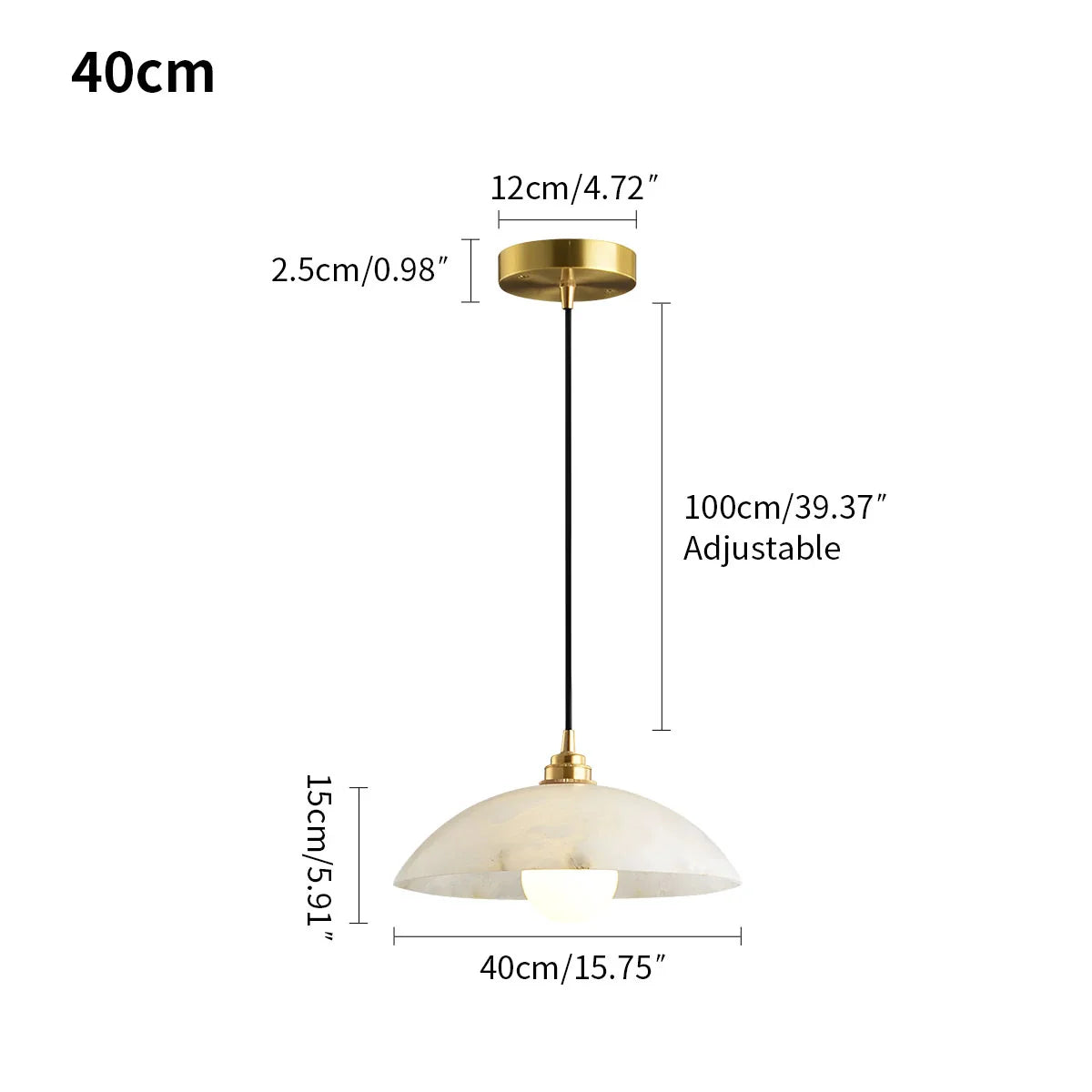 Feyran Dome Spanish Alabaster Pendant Light for Dining Room