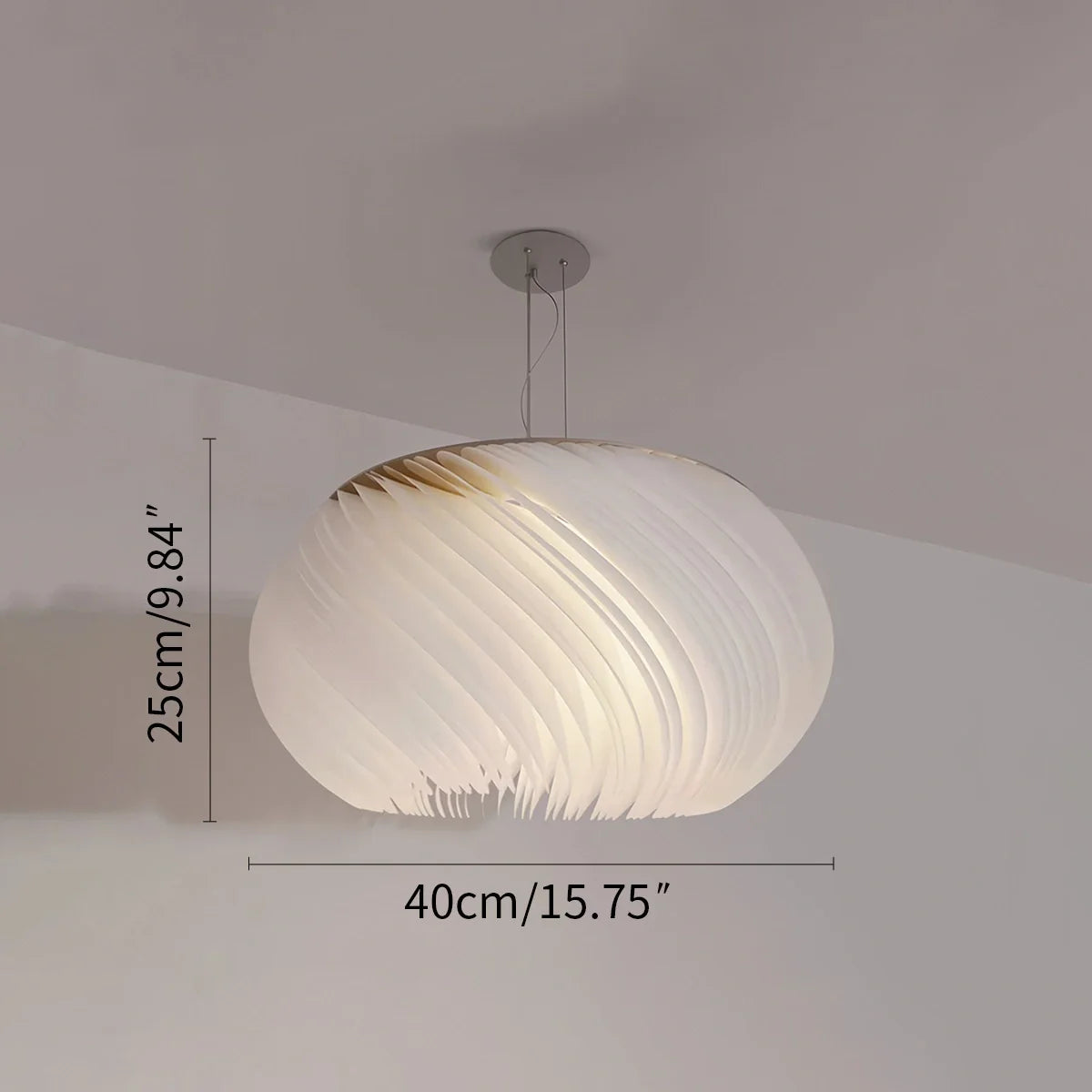 Feyran White Acrylic Petal Pendant Light for Living Room