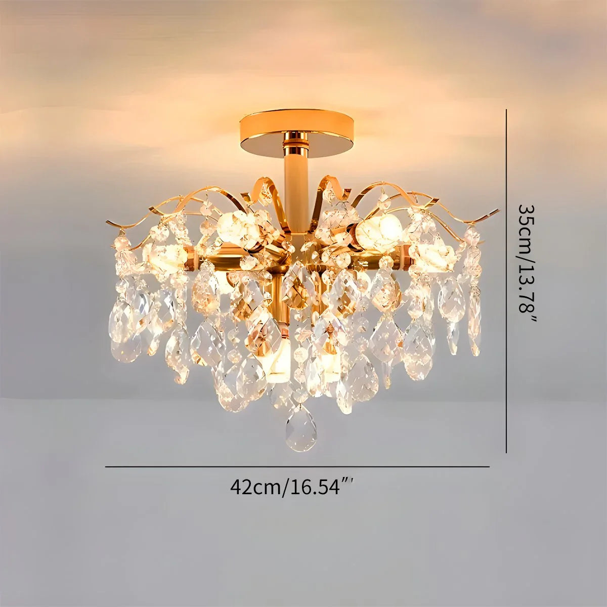 Feyran French Vintage Crystal Ceiling Chandelier