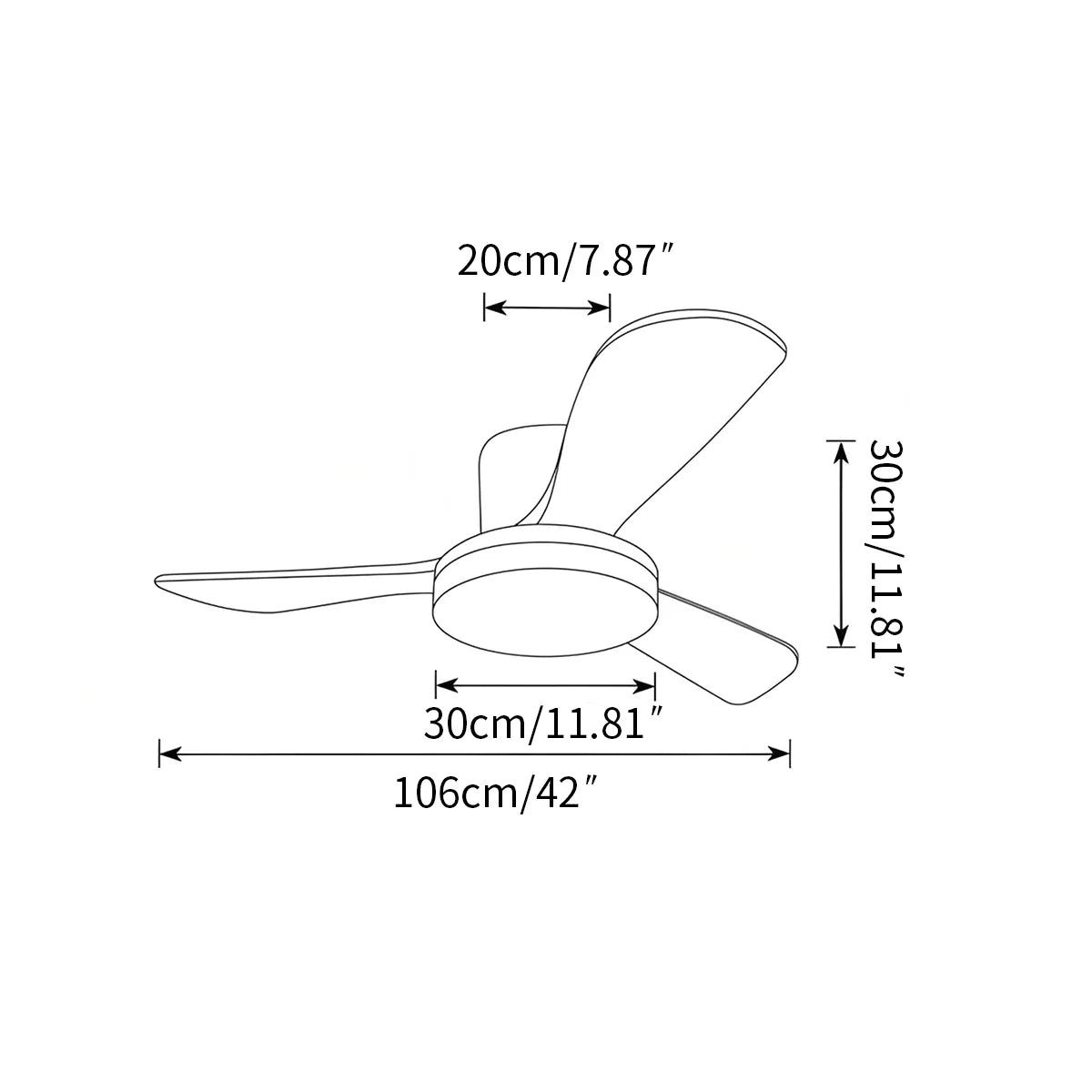 Feyran 3 Wood Blade Low Profile Ceiling Fan Lamp
