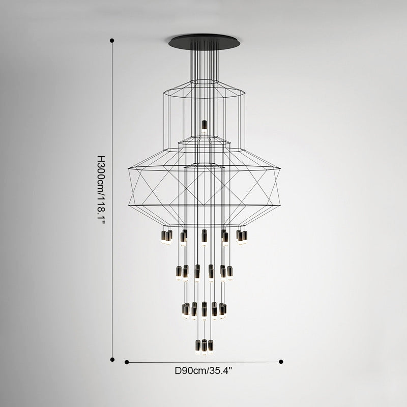 Feyran Wire Tiered Sculptural Chandelier