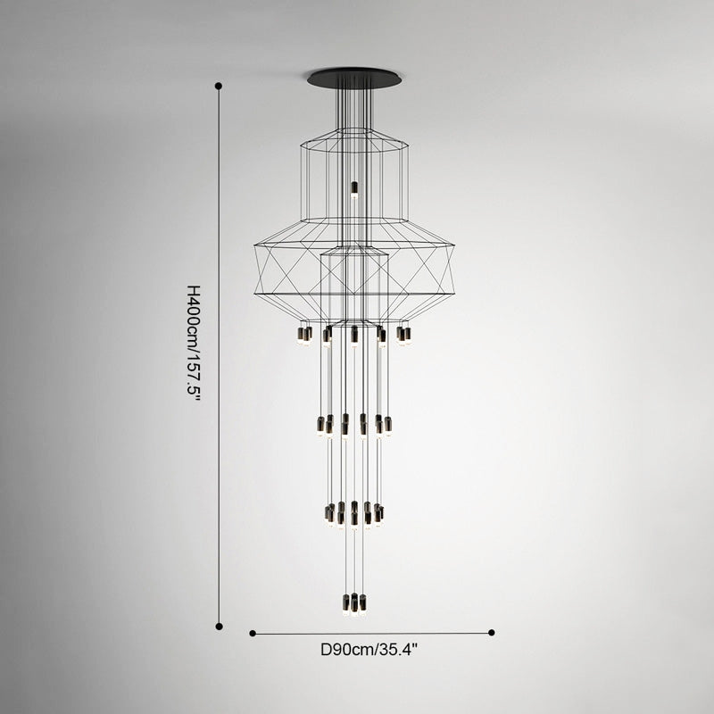 Feyran Wire Tiered Sculptural Chandelier