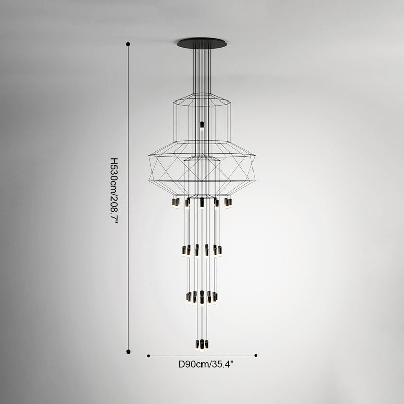 Feyran Wire Tiered Sculptural Chandelier
