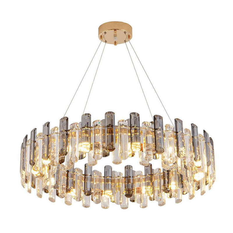 Round Glass Shade Gold Chandelier | Feyran
