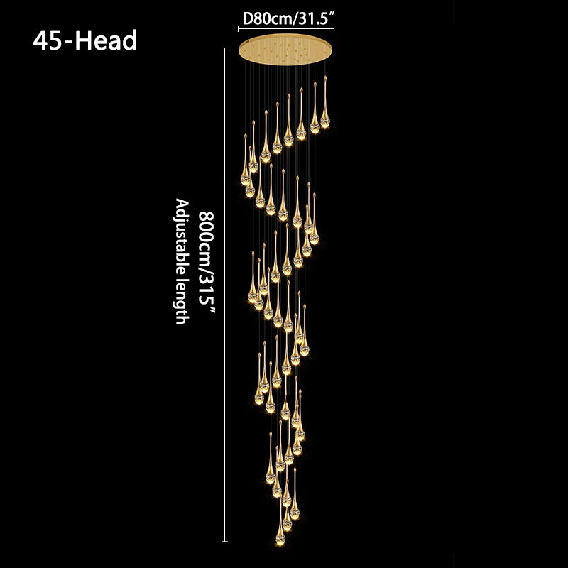Feyran Luxury Water Drop Pendant Chandelier for Living Room