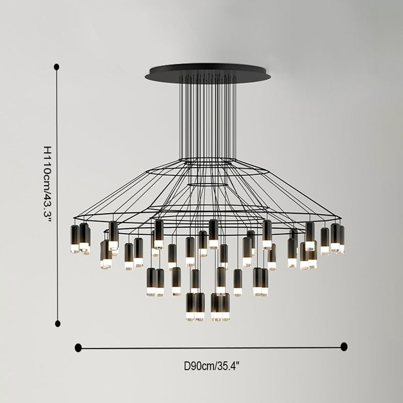 Feyran Wire Tiered Sculptural Chandelier