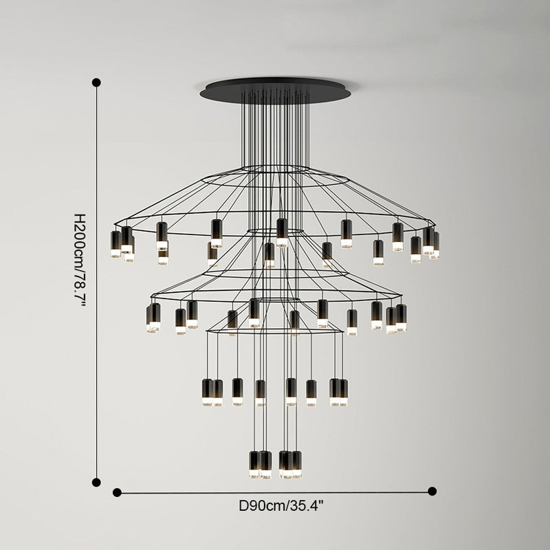 Feyran Wire Tiered Sculptural Chandelier