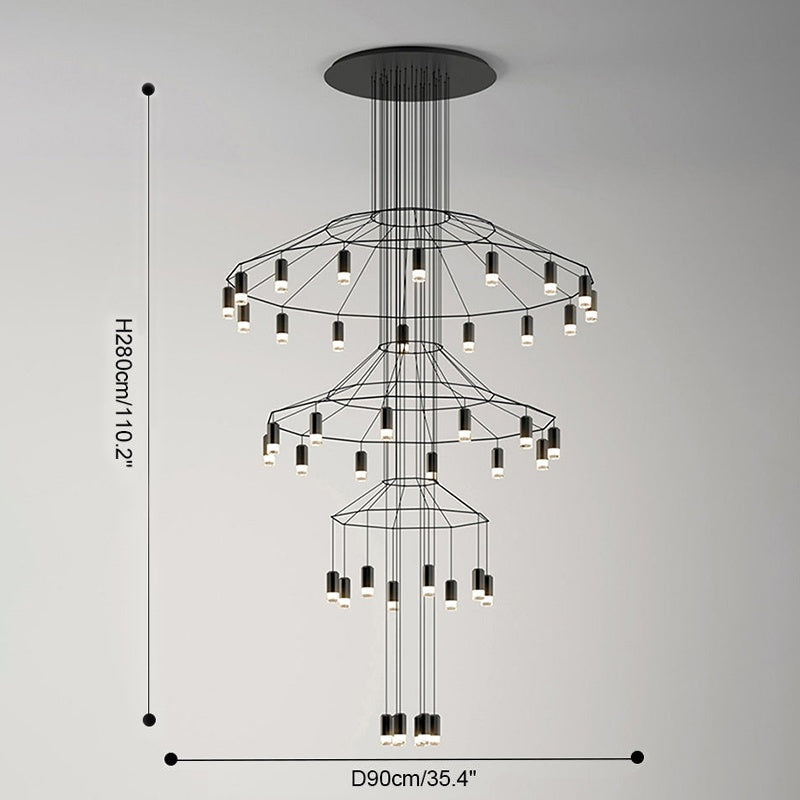 Feyran Wire Tiered Sculptural Chandelier