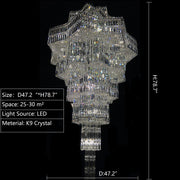 Luxury Plaza Multi-Tier Crystal Chandelier for High Ceilings/Hotel Hall / 2 Story Foyer - Feyran
