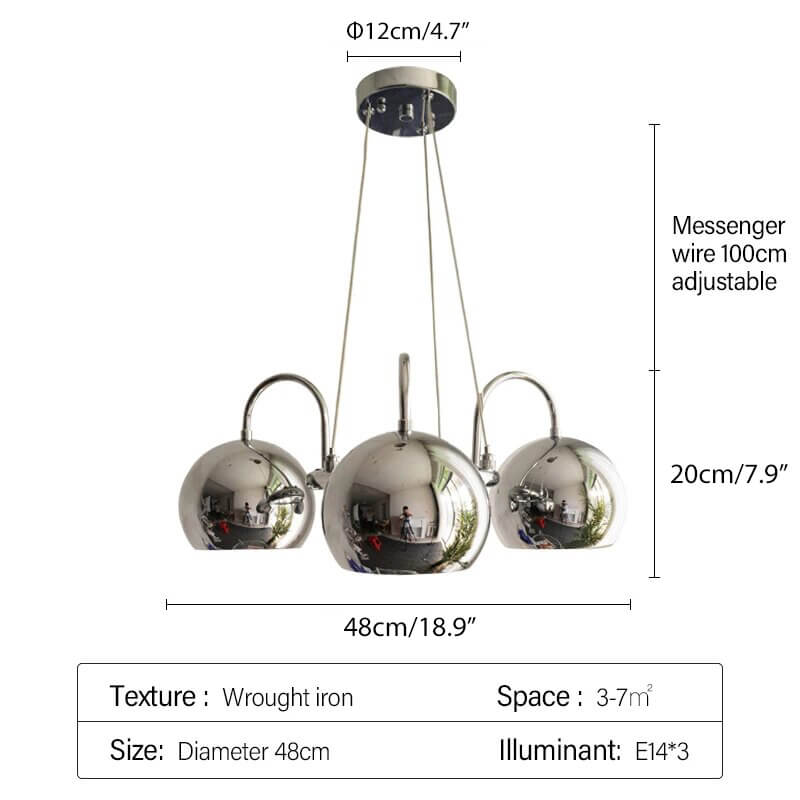 Feyran Bauhaus Style Antique Chrome Chandelier