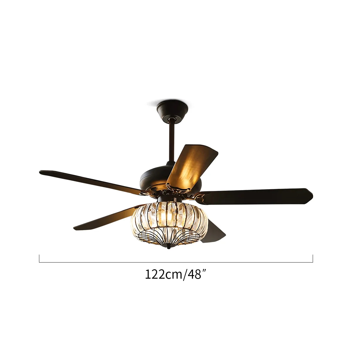 Feyran Vintage Crystal Ceiling Fan with Light