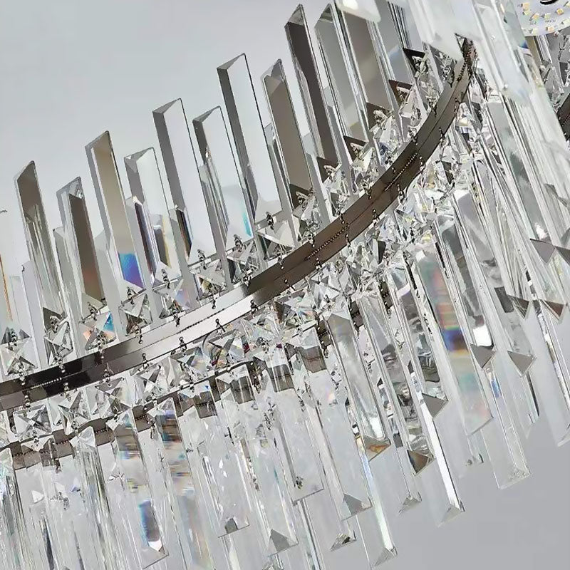 Modern Irregular Crystal Flush Mount Ceiling Light - Crystal Detail | Feyran