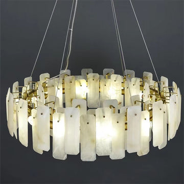 Alabaster Flake Round Chandelier 20" 23" 31" 39''D - Feyran