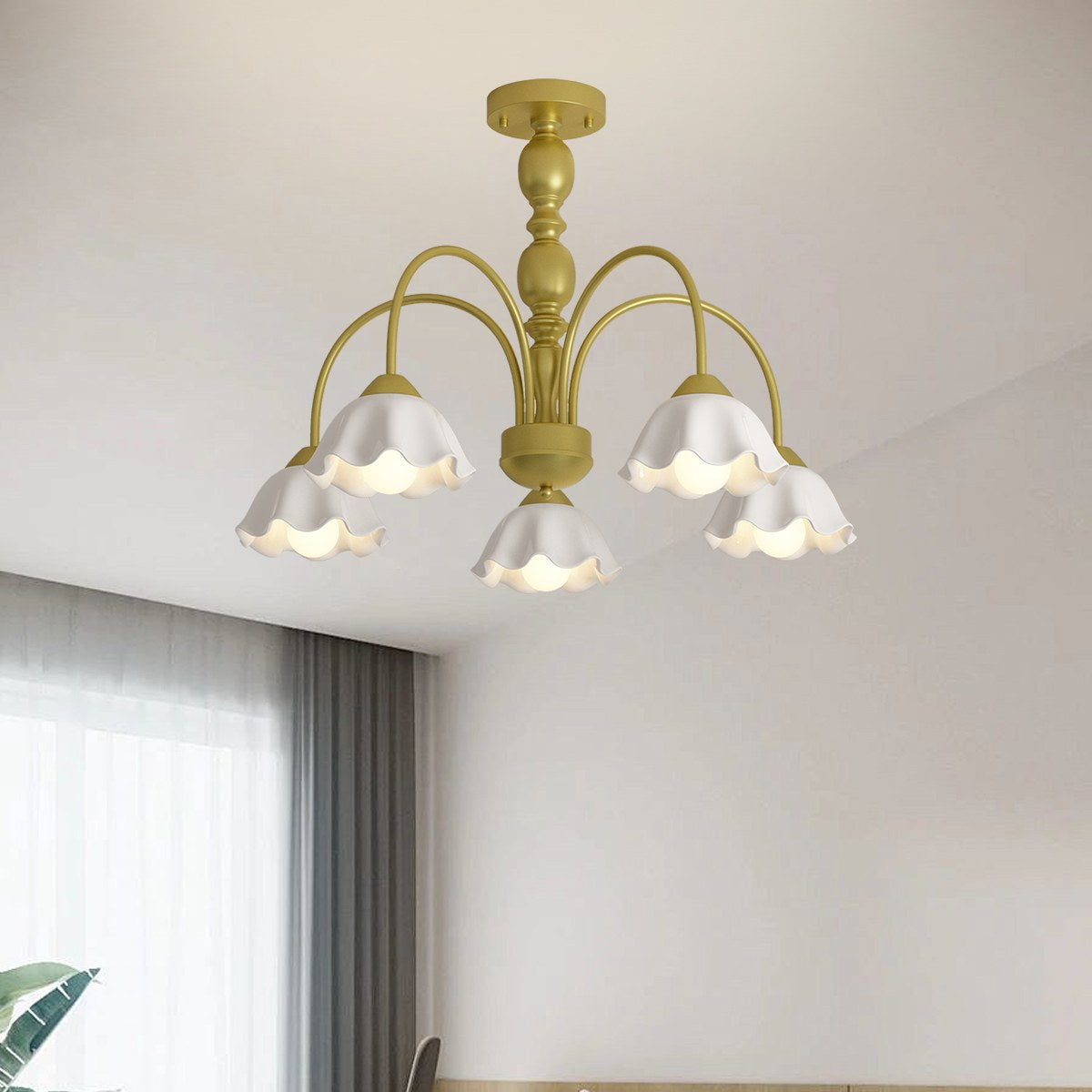 Feyran French Pastoral Style Flower Chandelier