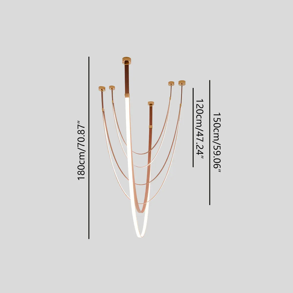 Feyran Shalom Leather Chandelier for Staircase