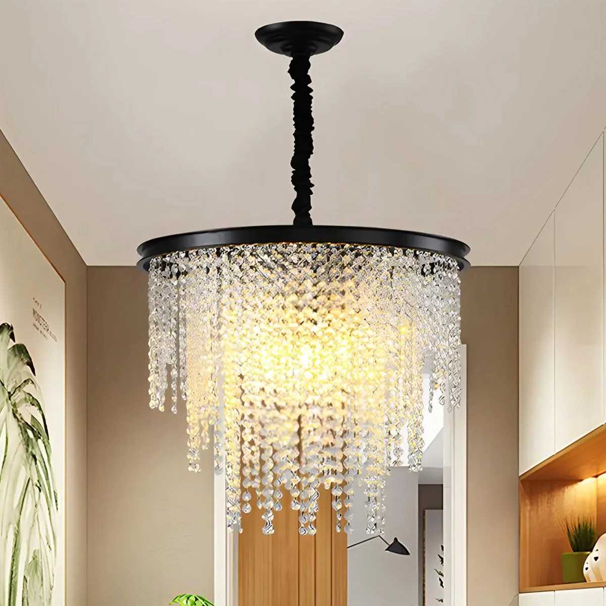 Feyran Octagonal Beaded Crystal Chandelier