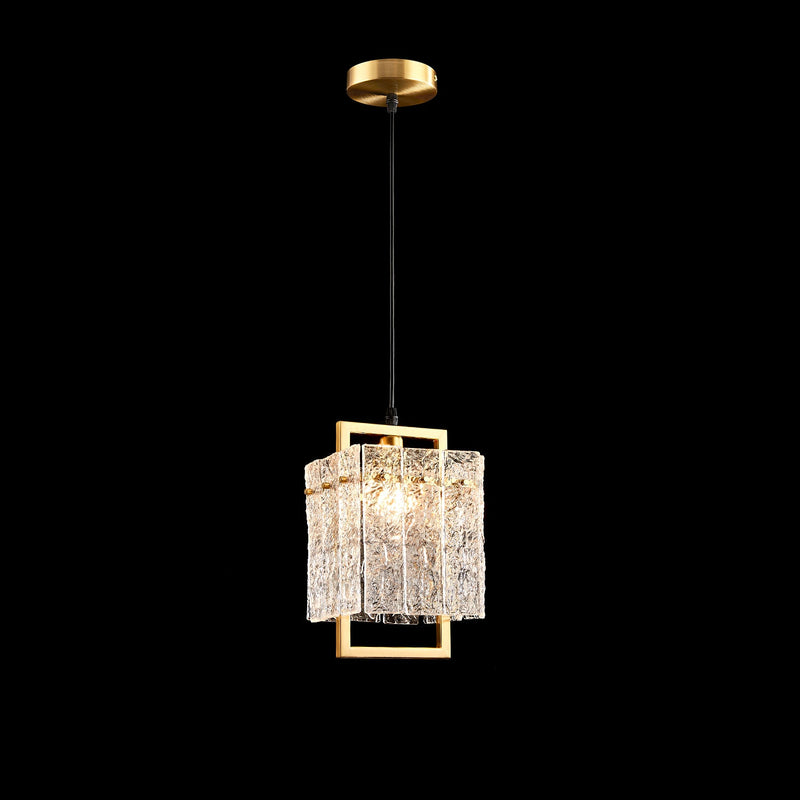 Square Frame Cracked Glass Lampshade Pendant Light | Feyran