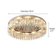Modern Irregular Crystal Flush Mount Ceiling Light - Dimension | Feyran