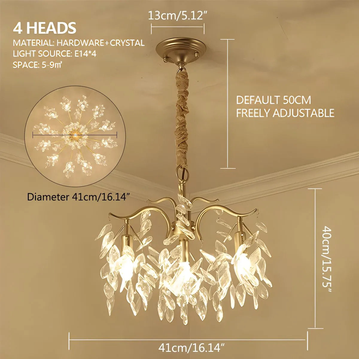 Feyran French Light Luxury Crystal Chandelier