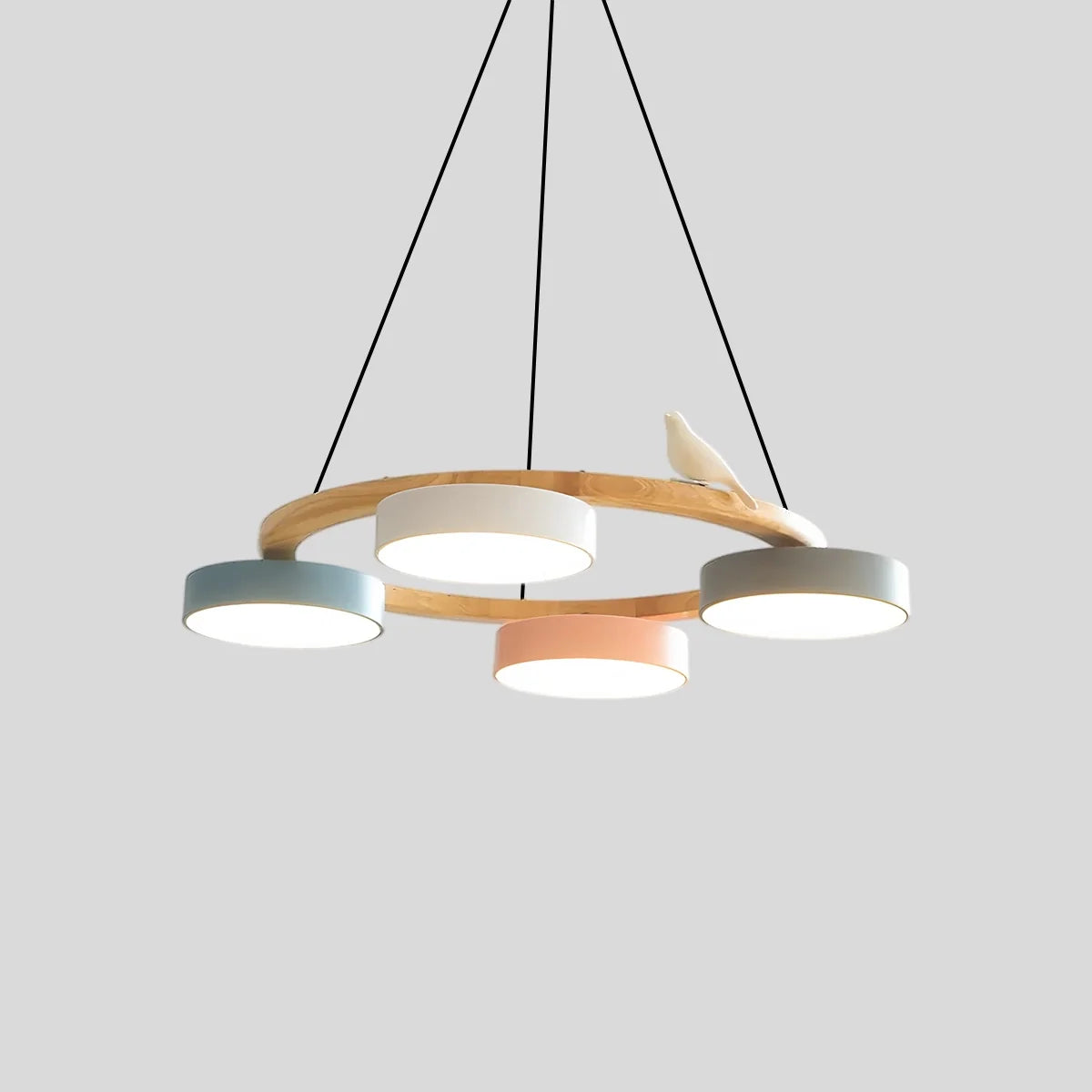Feyran Sienna Bird Round Chandelier for Living Room