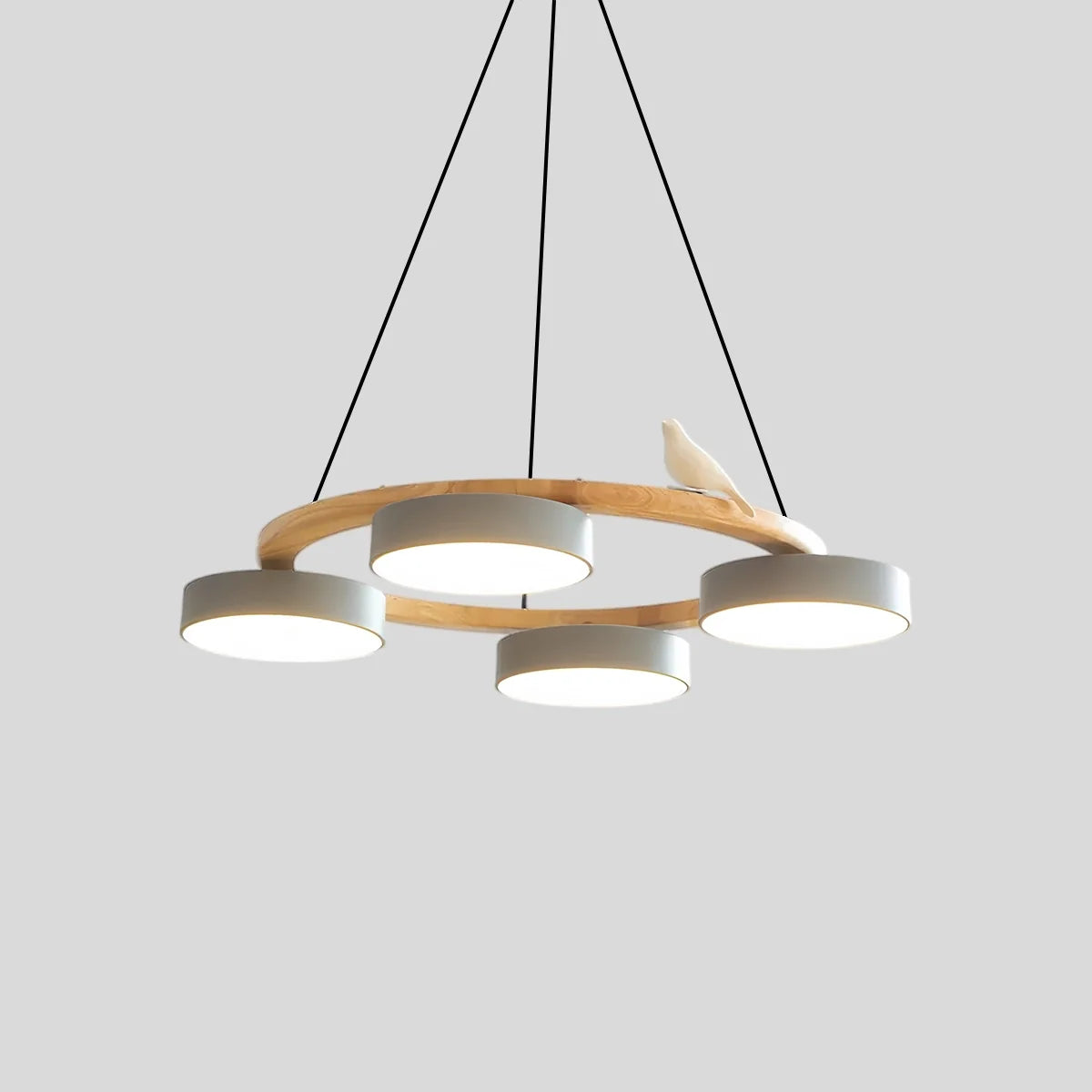 Feyran Sienna Bird Round Chandelier for Living Room