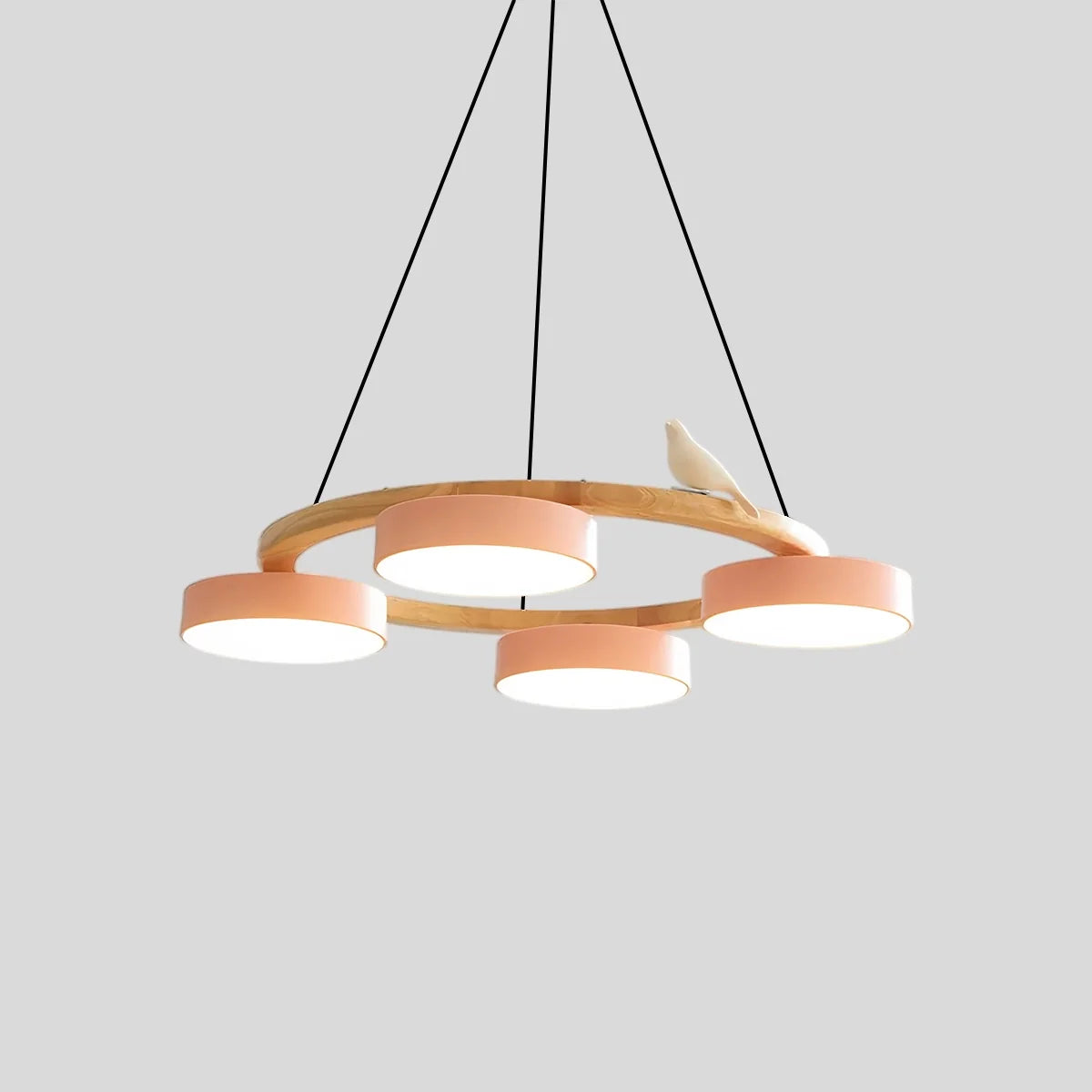 Feyran Sienna Bird Round Chandelier for Living Room
