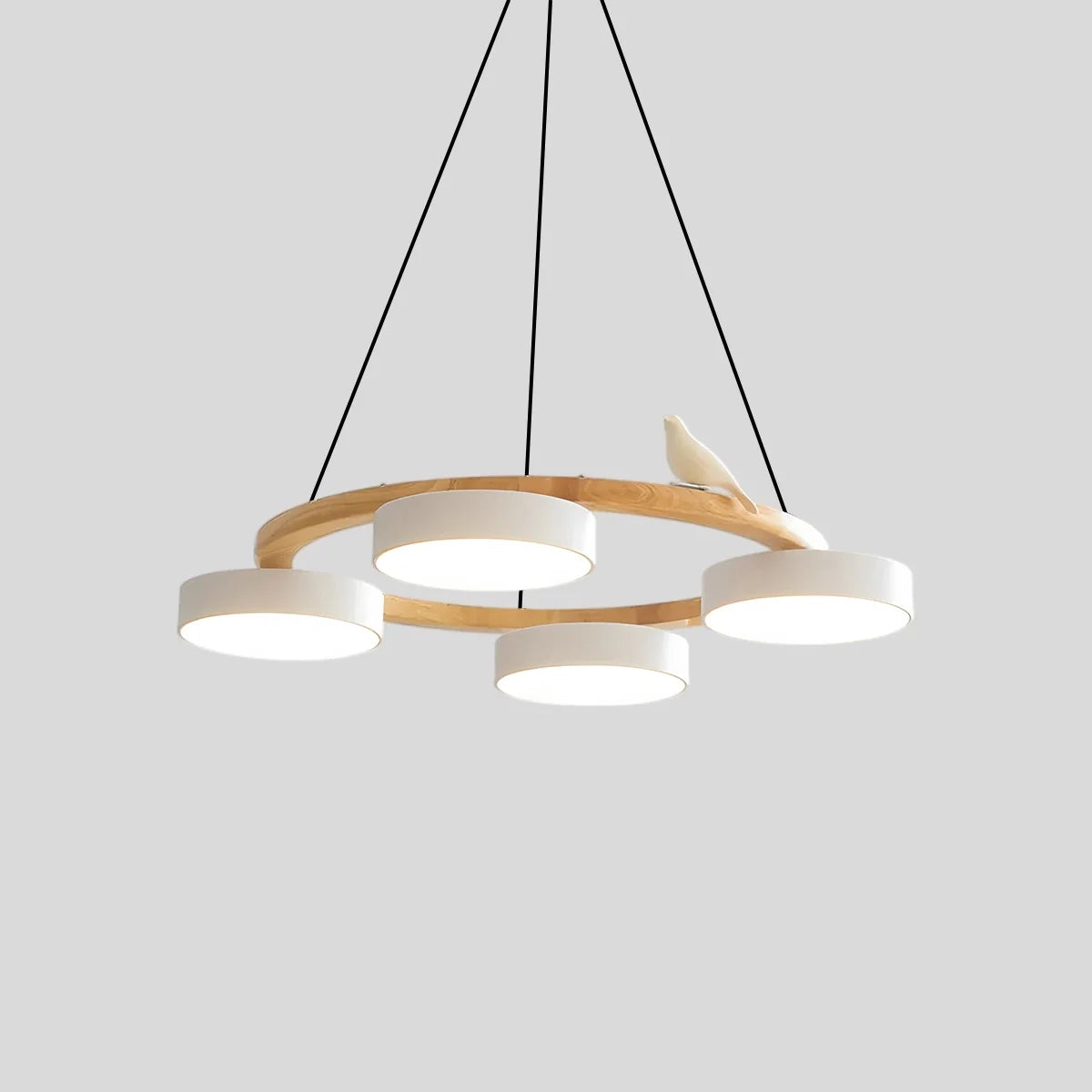 Feyran Sienna Bird Round Chandelier for Living Room