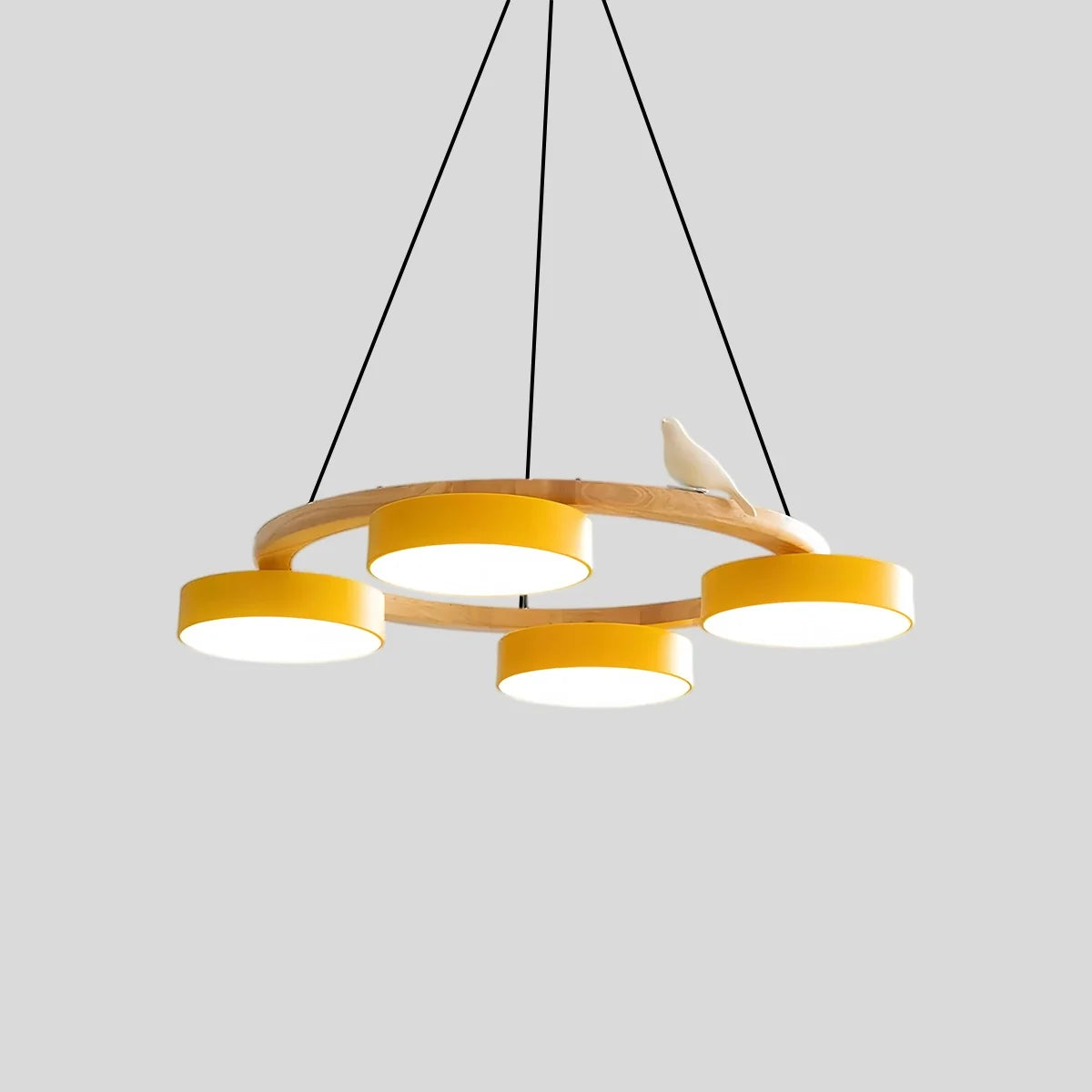 Feyran Sienna Bird Round Chandelier for Living Room
