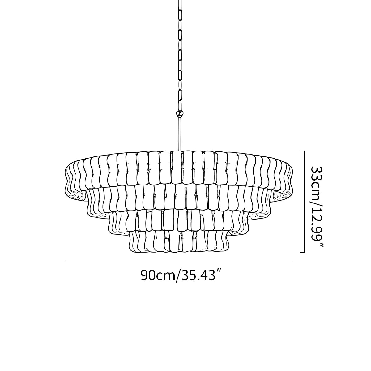 Feyran Light Luxury Murano Ring Layered Glass Chandelier