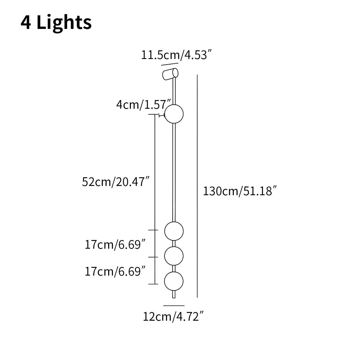 Feyran Vertical Balls Wall Lamp for Corridor
